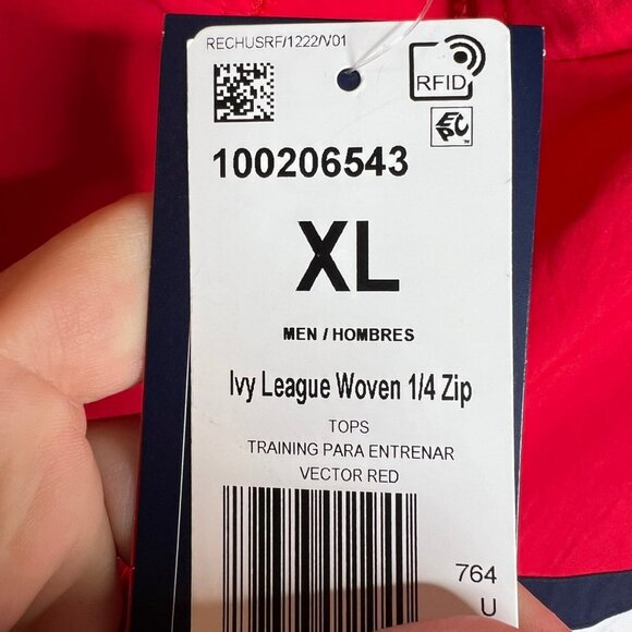 Reebok Men's Retro Colorblocked Quarter-Zip Popover - Red/navy/white Size XL - Picture 4 of 8